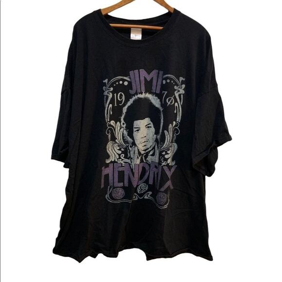 Jimi Hendrix black rock rock n roll tee shirt! in a hard to find 5XL! - Picture 1 of 5